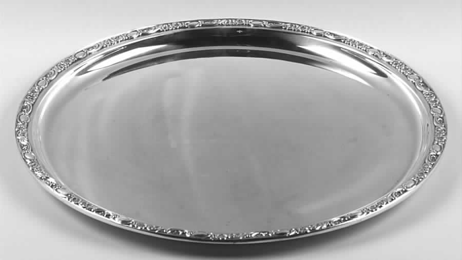 Victorian Rose (Silverplate, Hollowware) Round Tray For Punch Bowl by International Silver-1