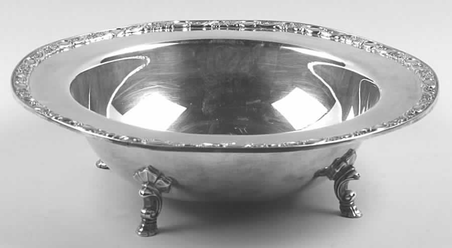 Victorian Rose (Silverplate, Hollowware) Footed Round Vegetable Bowl by International Silver-1
