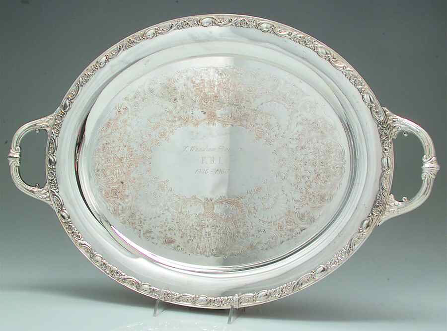 Victorian Rose (Silverplate, Hollowware) 17" Waiter Tray by International Silver-1