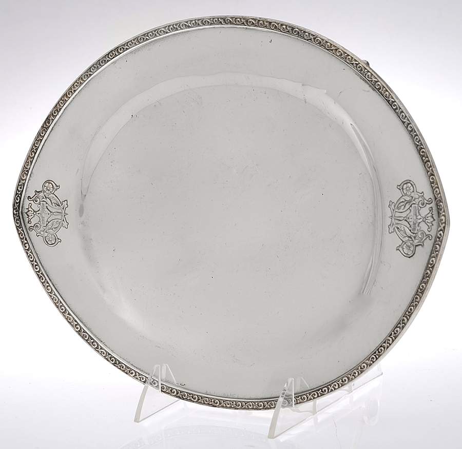 Triumph (Silverplate, 1925, Hollowware) Silverplate Sandwich Plate by International Silver-1