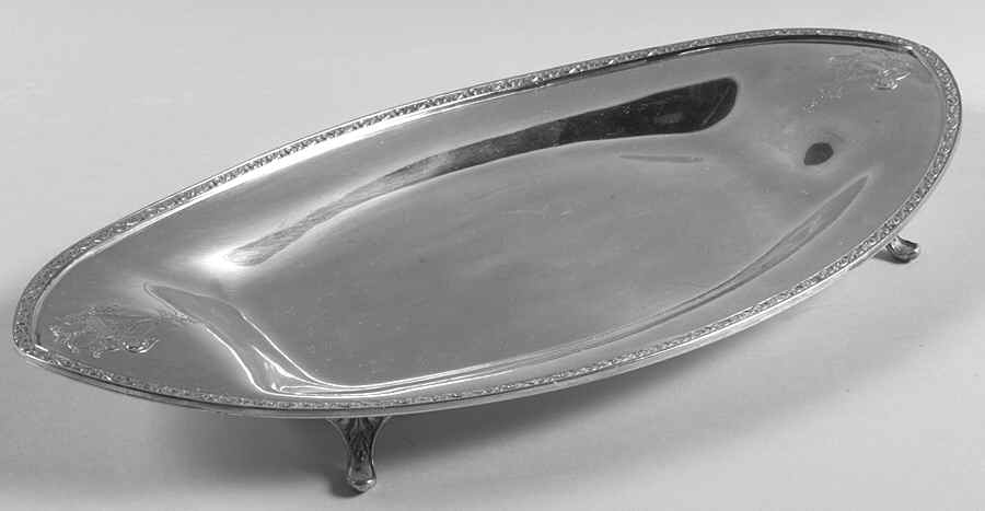 Triumph (Silverplate, 1925, Hollowware) Plated Footed Bread Tray by International Silver-1