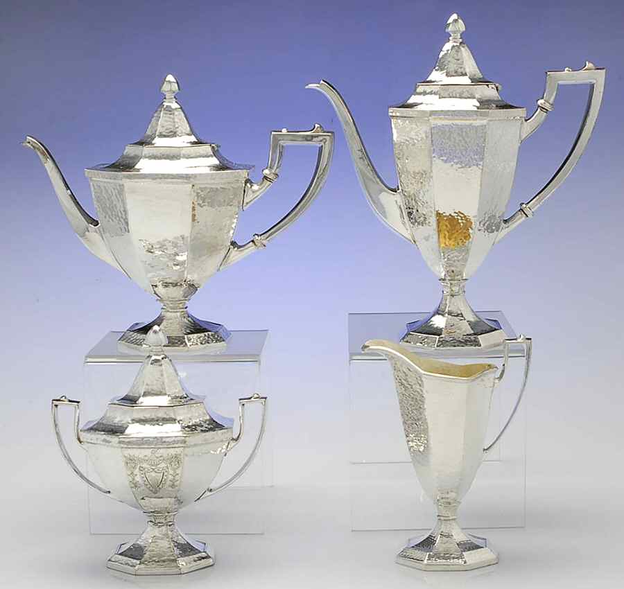 Heraldic (Silverplate, Hollowware) (4 Piece) Silverplate Tea Set by International Silver-1