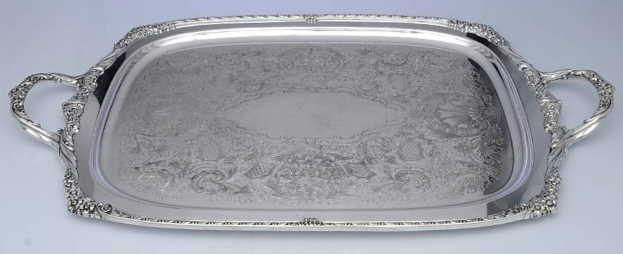 Heritage (Silverplate, Hollowware) Large Silverplate Waiter Tray by International Silver-1