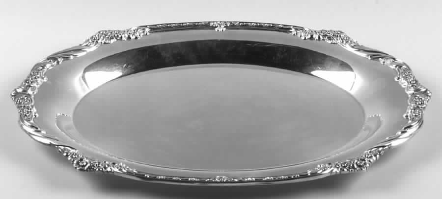 Heritage (Silverplate, Hollowware) Small Plated Meat Platter No Well by International Silver-1