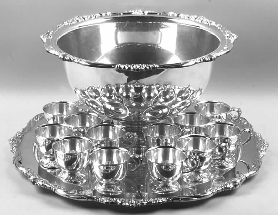 Heritage (Silverplate, Hollowware) 14 Pc Punch Set (PUN, 12 PUNC & PUNT) by International Silver-1