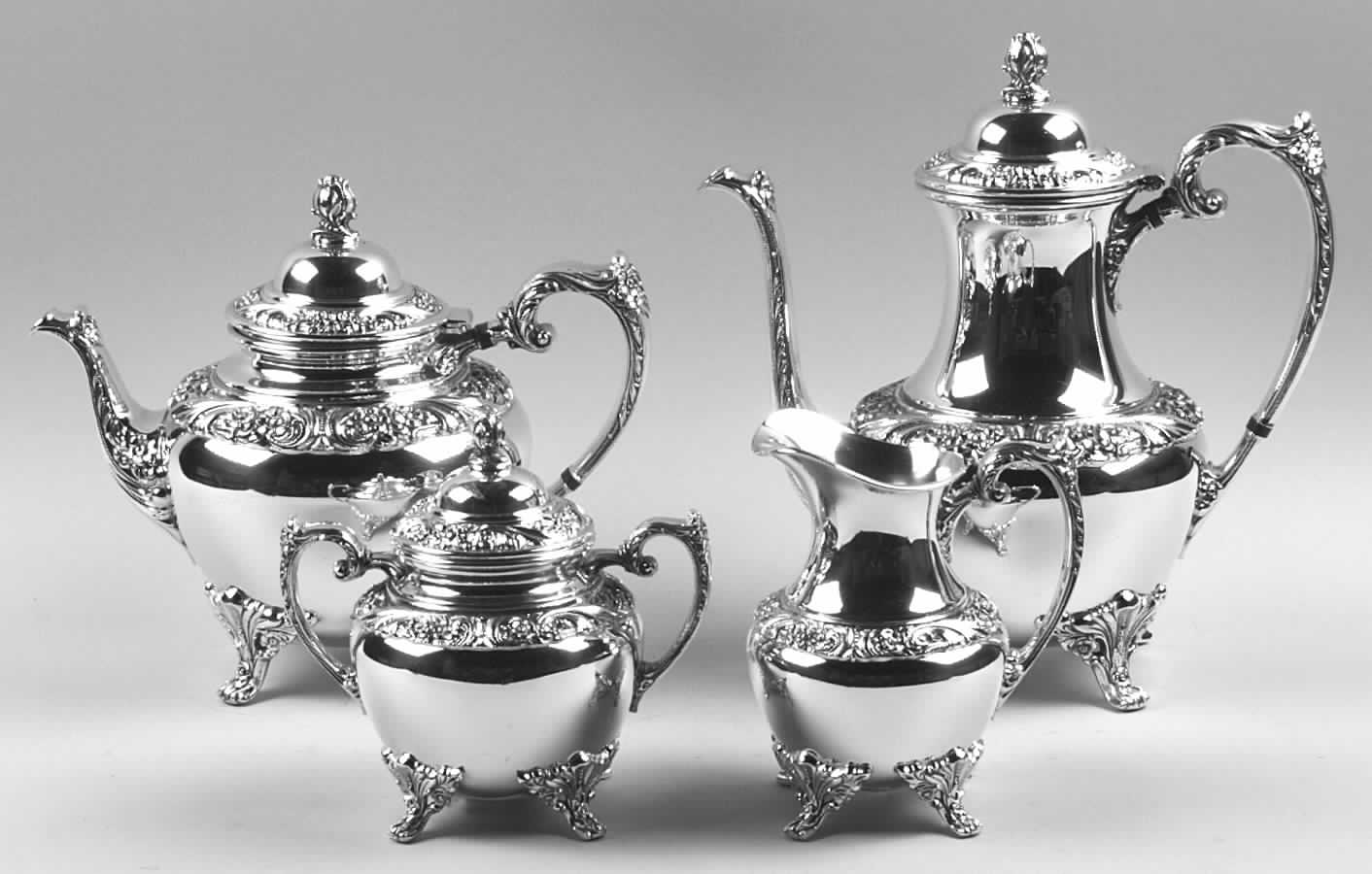 Heritage (Silverplate, Hollowware) (4 Piece) Silverplate Tea Set by International Silver-1