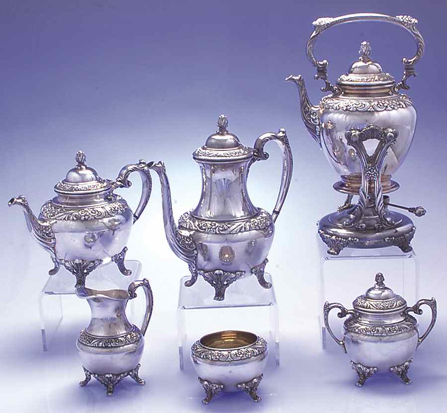 Heritage (Silverplate, Hollowware) 6-Piece Plated Tea Set (Waste & Kettle) by International Silver-1