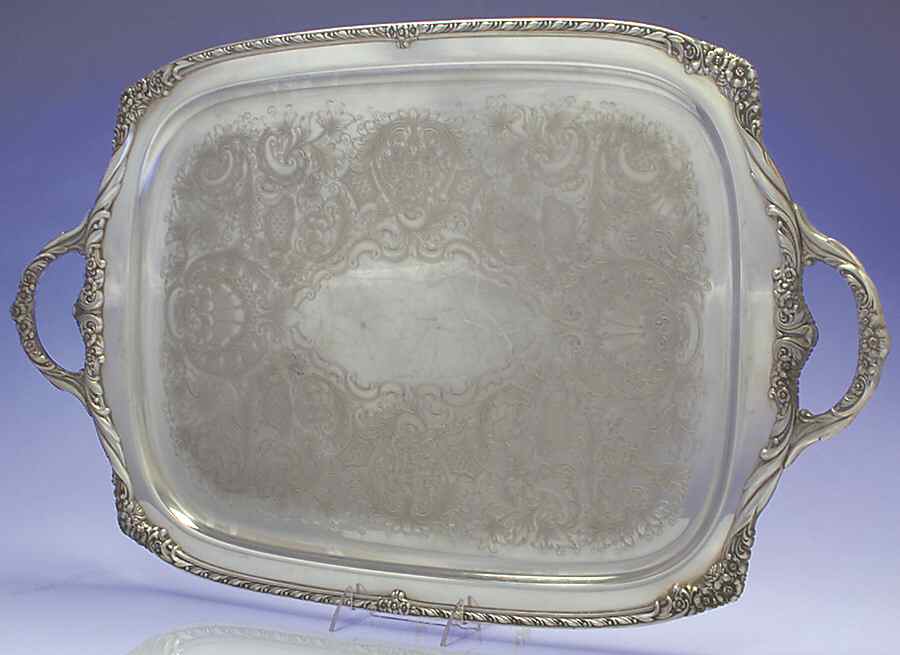 Heritage (Silverplate, Hollowware) Large Silverplate Waiter Tray by International Silver-1