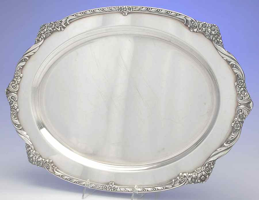 Heritage (Silverplate, Hollowware) Medium Plated Meat Platter No Well by International Silver-1