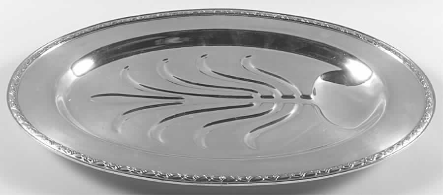 Her Majesty (Silverplate, Hollowware) Large Plated Meat Platter with Well by International Silver-1