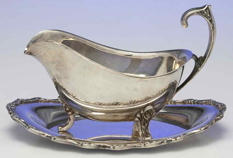 Magic Rose (Silverplate, Hollowware) Plated Gravy Boat & Underplate by International Silver-1