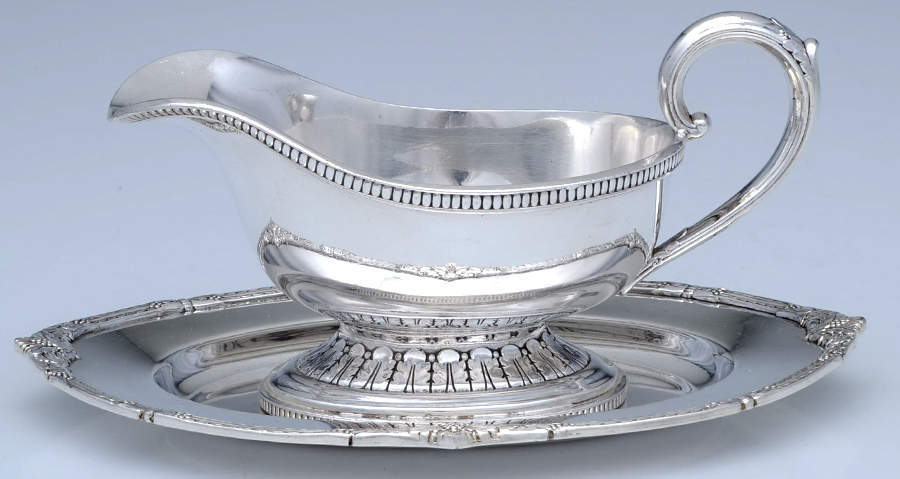 Marquise (Silverplate, Hollowware) Plated Gravy Boat & Underplate by International Silver-1