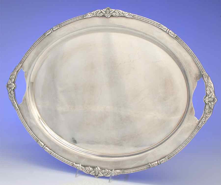 Marquise (Silverplate, Hollowware) Large Silverplate Waiter Tray by International Silver-1