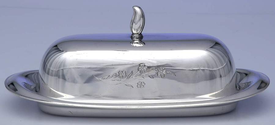 Springtime (Silverplate, Hollowware) 1/4 Pound Silverplate Butter Dish, No Liner by International Silver-1