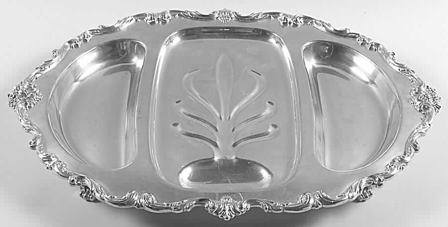 Orleans (Silverplate, Hollowware) Large Plated Meat Platter-3 Part by International Silver-1