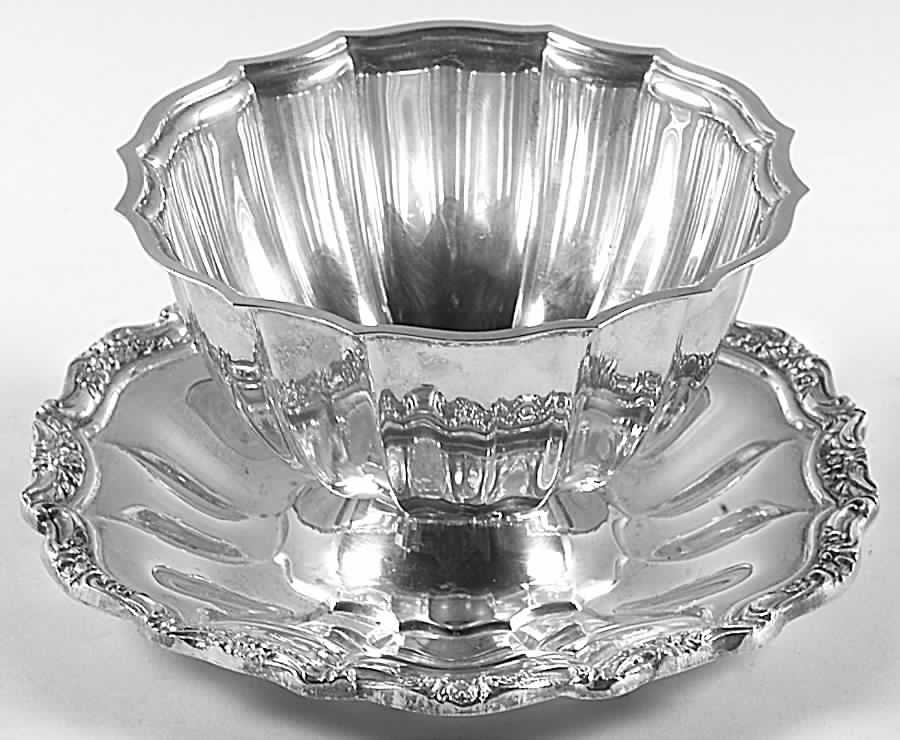 Orleans (Silverplate, Hollowware) Plated Gravy Boat with Attached Underplate by International Silver-1