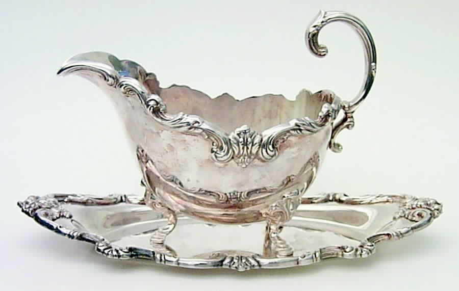 Orleans (Silverplate, Hollowware) Plated Gravy Boat & Underplate by International Silver-1