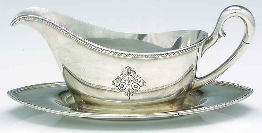 Pageant (Silverplate, Hollowware) Plated Gravy Boat with Attached Underplate by International Silver-1