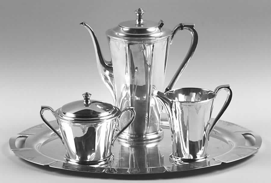 Paris (Silverplate, Hollowware) 3-Piece Coffee Set and Tray by International Silver-1