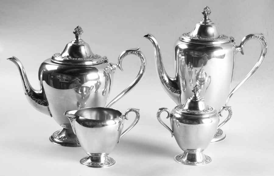 Primrose II (Silverplate, Hollowware) (4 Piece) Silverplate Tea Set by International Silver-1