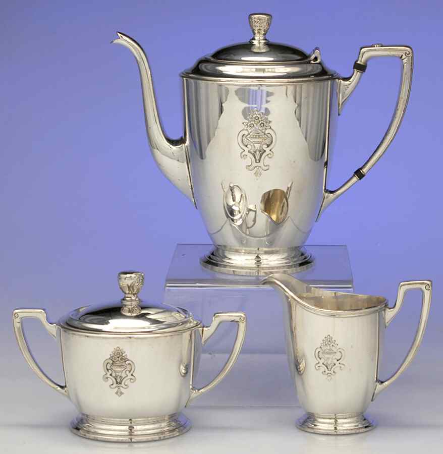 Princess-Lady Doris (Silverplate, Hollowware) (3 Pc) Coffee Set (PCP,PCR,PSU) by International Silver-1