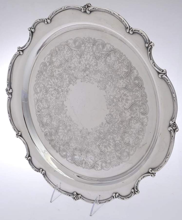 Reflection (Silverplate, Hollowware) Large Round Silverplate Tray by International Silver-1