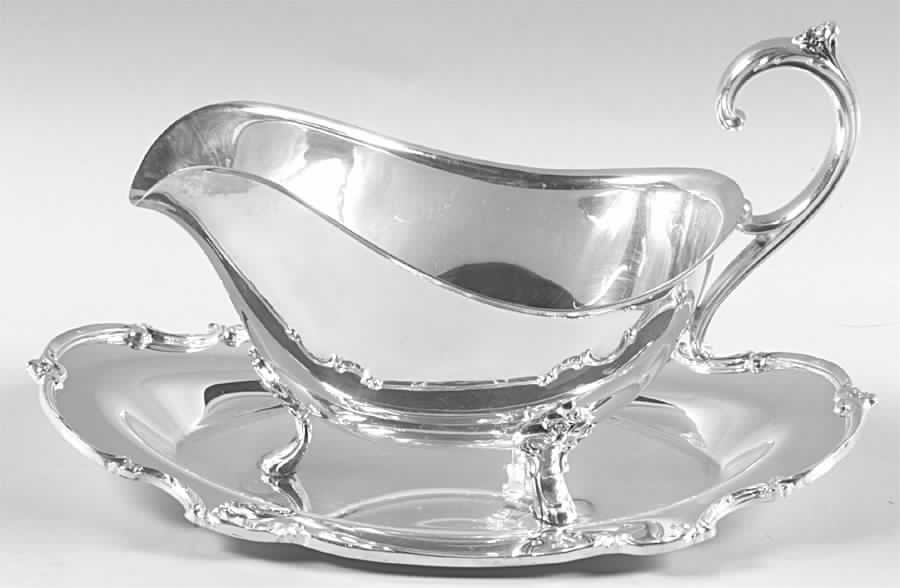 Reflection (Silverplate, Hollowware) Plated Gravy Boat & Underplate by International Silver-1