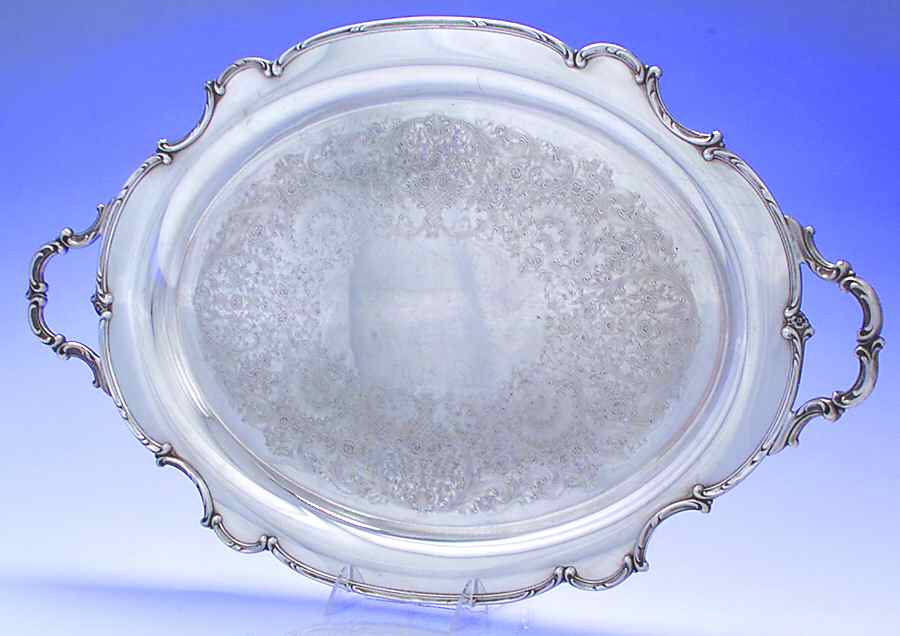 Reflection (Silverplate, Hollowware) Large Silverplate Waiter Tray by International Silver-1