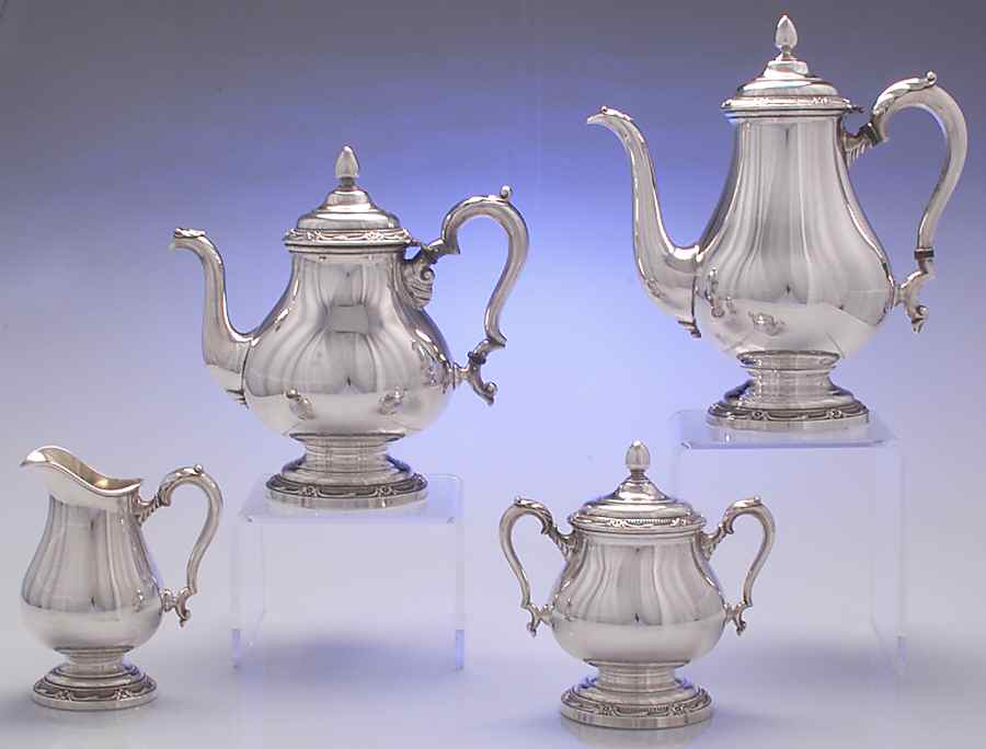 Remembrance (Silverplate, Hollowware) (4 Piece) Silverplate Tea Set by International Silver-1
