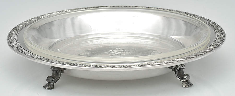 Spring Flower (Silverplate, Hollowware) Pie Plate & Glass Liner by International Silver-1