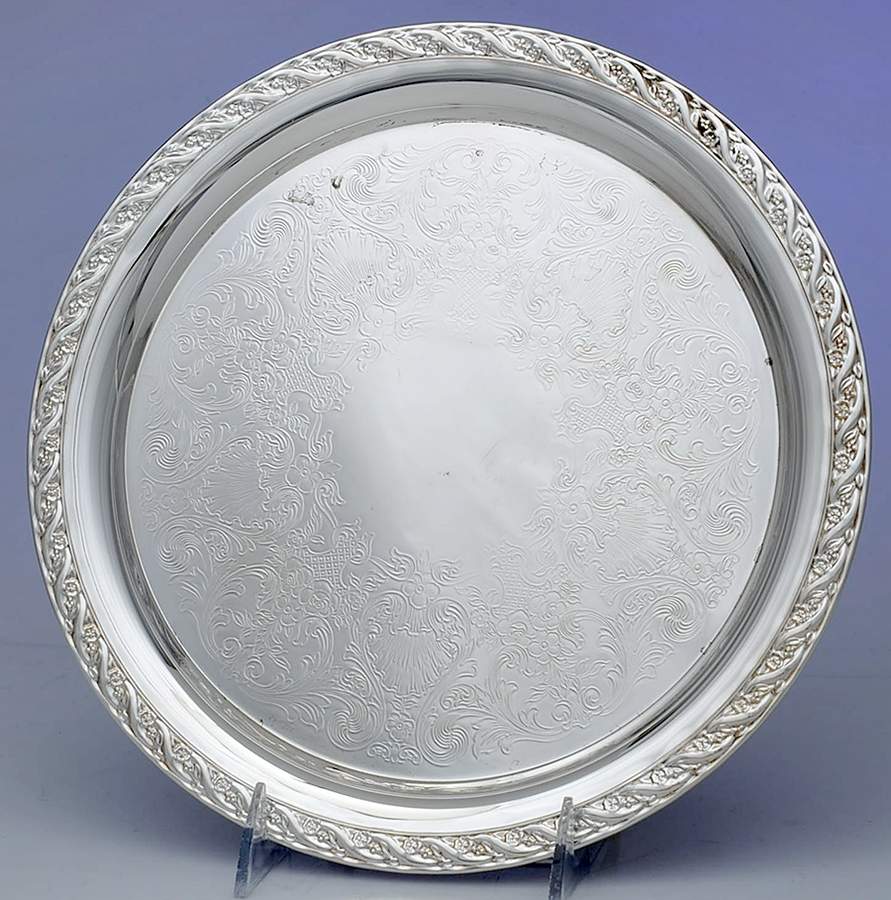 Spring Flower (Silverplate, Hollowware) 10" Round Tray by International Silver-1