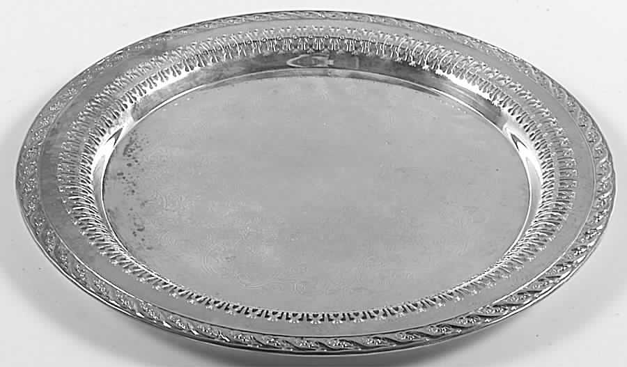 Spring Flower (Silverplate, Hollowware) 12" Pierced Round Tray by International Silver-1