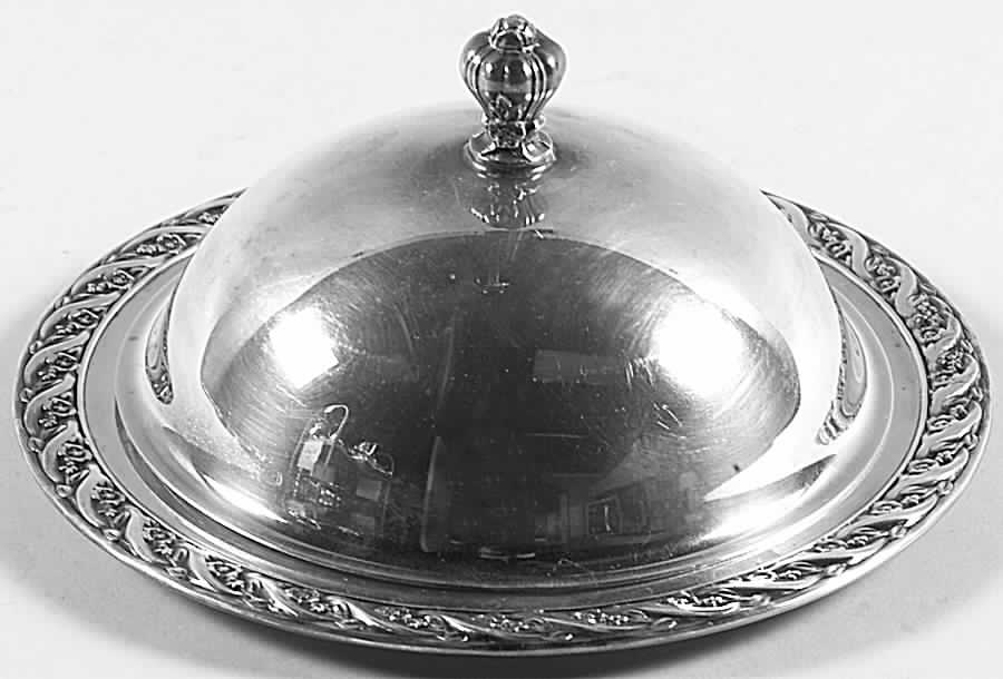 Spring Flower (Silverplate, Hollowware) Plated Covered Round Butter by International Silver-1