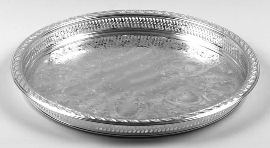Spring Flower (Silverplate, Hollowware) 15" Gallery Tray by International Silver-1