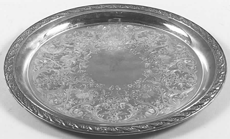 Spring Flower (Silverplate, Hollowware) 10" Round Tray by International Silver-1