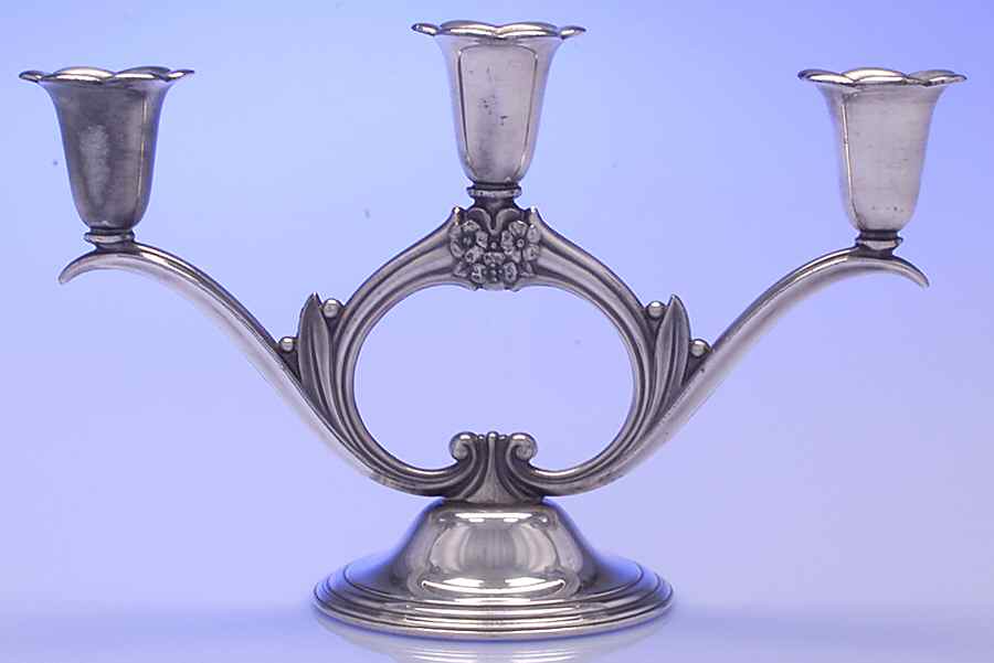 Spring Flower (Silverplate, Hollowware) Small 3-Light Candelabra by International Silver-1