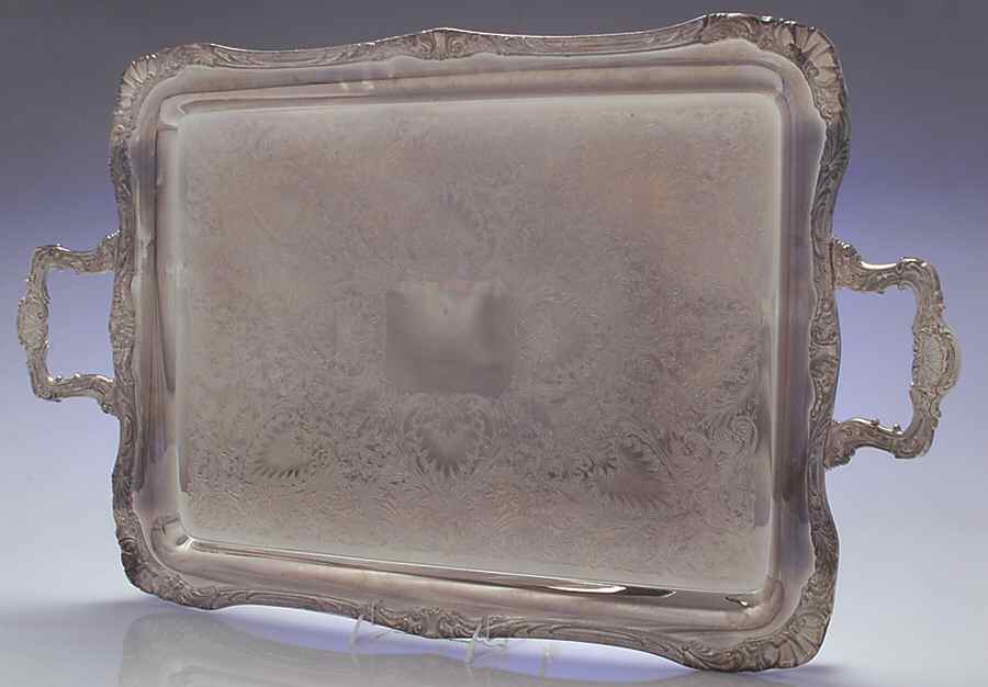Spring Flower (Silverplate, Hollowware) Large Footed Waiter Tray by International Silver-1