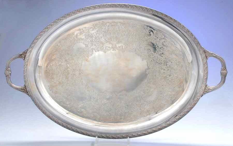Spring Flower (Silverplate, Hollowware) Large Silverplate Waiter Tray by International Silver-1