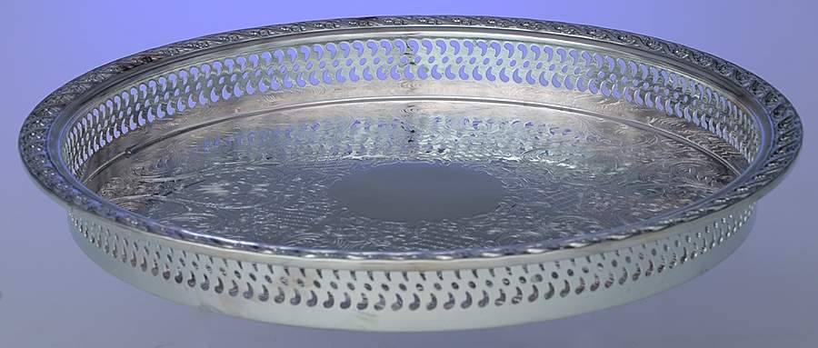 Spring Flower (Silverplate, Hollowware) 12" Gallery Tray by International Silver-1