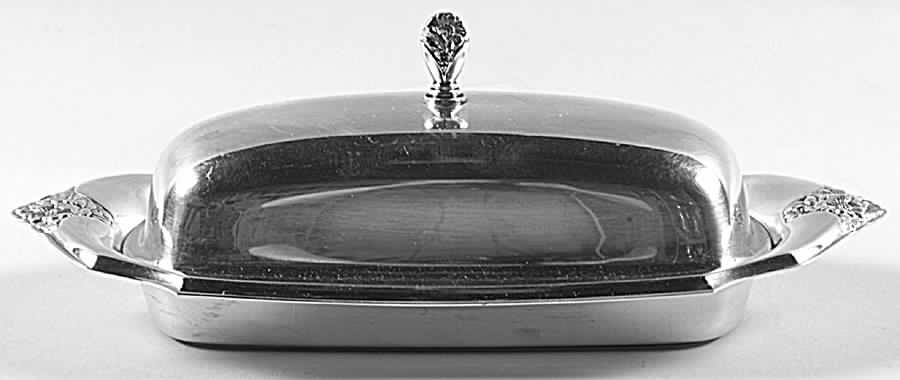 Spring Garden (Silverplate, Hollowware) 1/4 Pound Covered Butter & Liner by International Silver-1