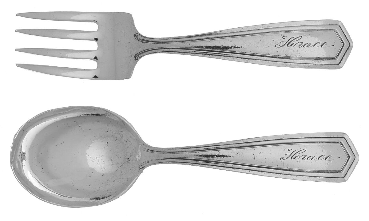 Brandon (Sterling, 1913, Monograms) 2 Pc Baby Set (BF, BS) by International Silver-1