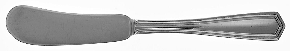 Brandon (Sterling, 1913, Monograms) Small Flat Handled Butter Spreader by International Silver-1