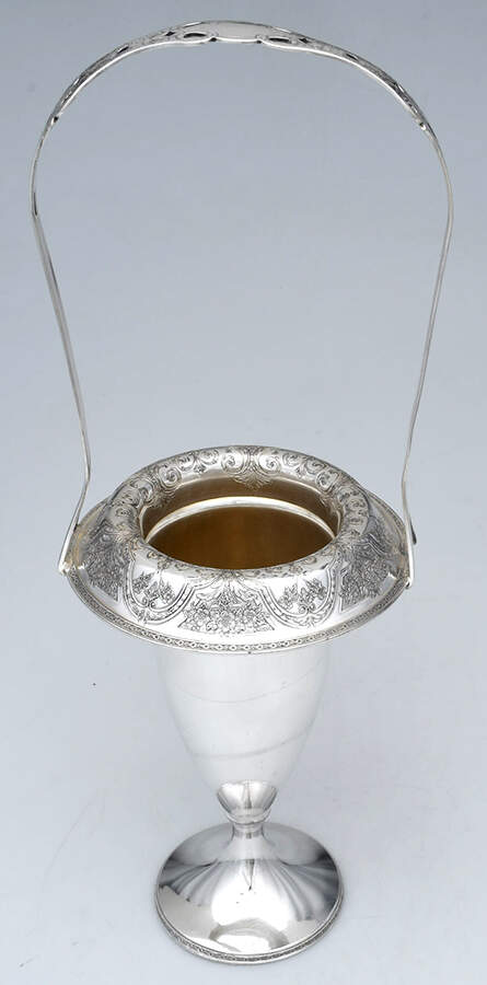 Paisley (Silverplate, Hollowware) Basket Vase with Handle by International Silver-1