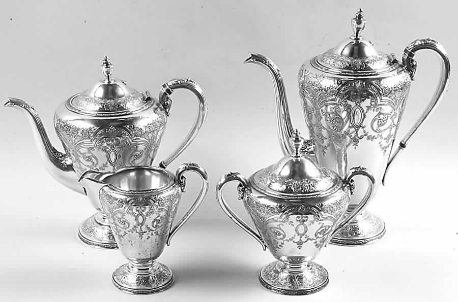 Paisley (Silverplate, Hollowware) (4 Piece) Silverplate Tea Set by International Silver-1