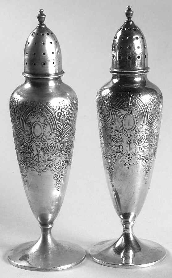 Paisley (Silverplate, Hollowware) Salt and Pepper Set by International Silver-1