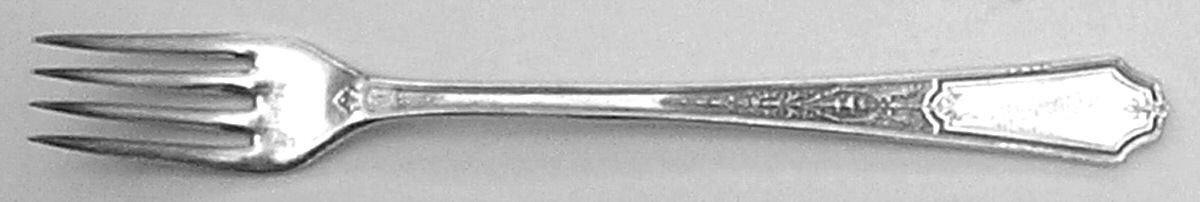 Ancestral (Silverplate, 1924, Monograms) Grille Fork (Viande) by International Silver-1