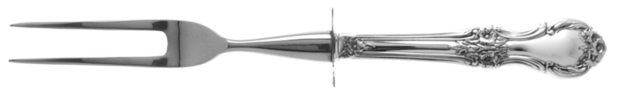 Wild Rose-New (Sterling, 1948, New, No Monos) Small Steak Carving Fork with Stainless Prongs by International Silver-1
