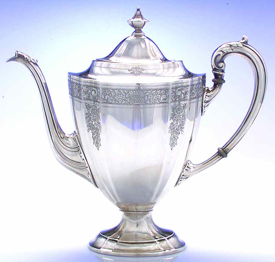 1810-Engraved (Sterling, 1930, Hollowware) Coffee Pot by International Silver-1