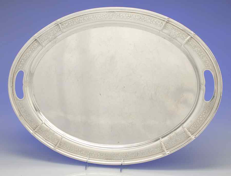 1810-Engraved (Sterling, 1930, Hollowware) Large Waiter Tray by International Silver-1