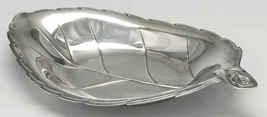 Anniversary Rose (Silverplate, 1962, Hollowware) Leaf Shape Bon Bon Bowl by International Silver-1